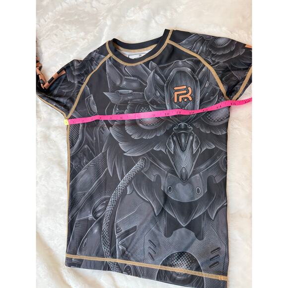 Flow N Roll Jiu Jitsu Training Grappling Long Sleeve Rash-guard Owl Youth Large - Picture 6 of 7
